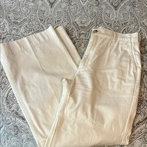J. Crew Ivory Twill Pants with slight wide leg Versatile Style
